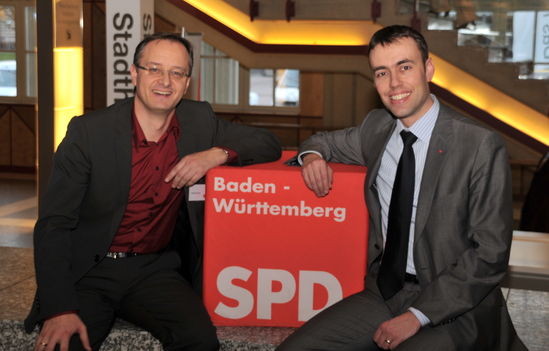 Andreas Stoch und Nils Schmidt in Karlsruhe